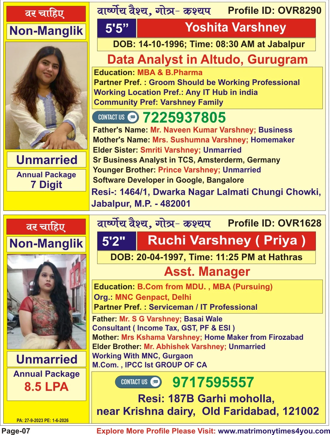 Free Matrimony E-book August 2025 | Var Vadhu Parichay Smarika | Free Download