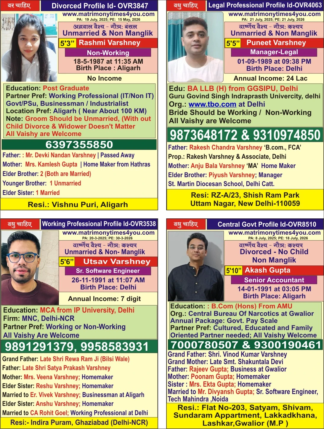Free Matrimony E-book August 2025 | Var Vadhu Parichay Smarika | Free Download