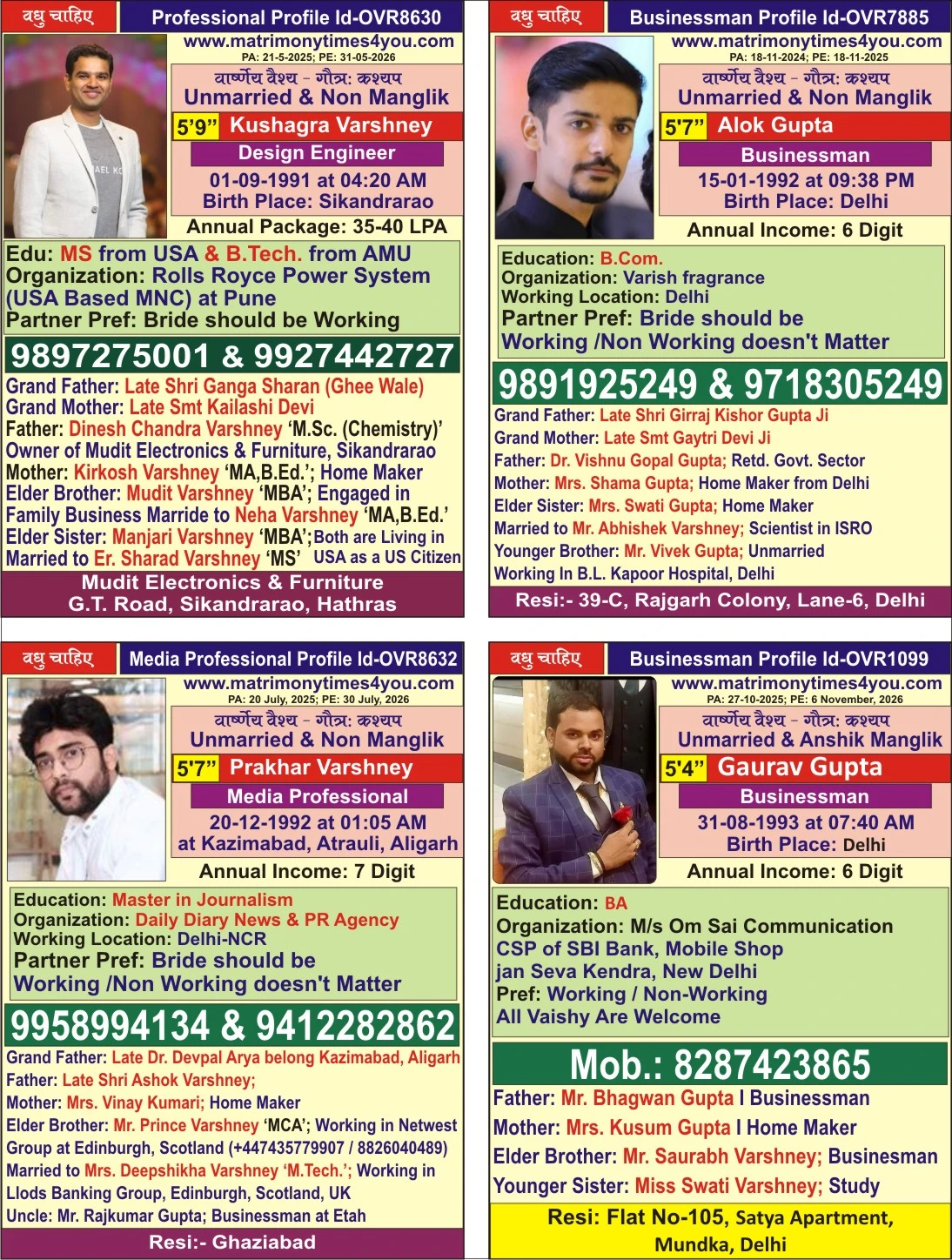 Free Matrimony E-book August 2025 | Var Vadhu Parichay Smarika | Free Download