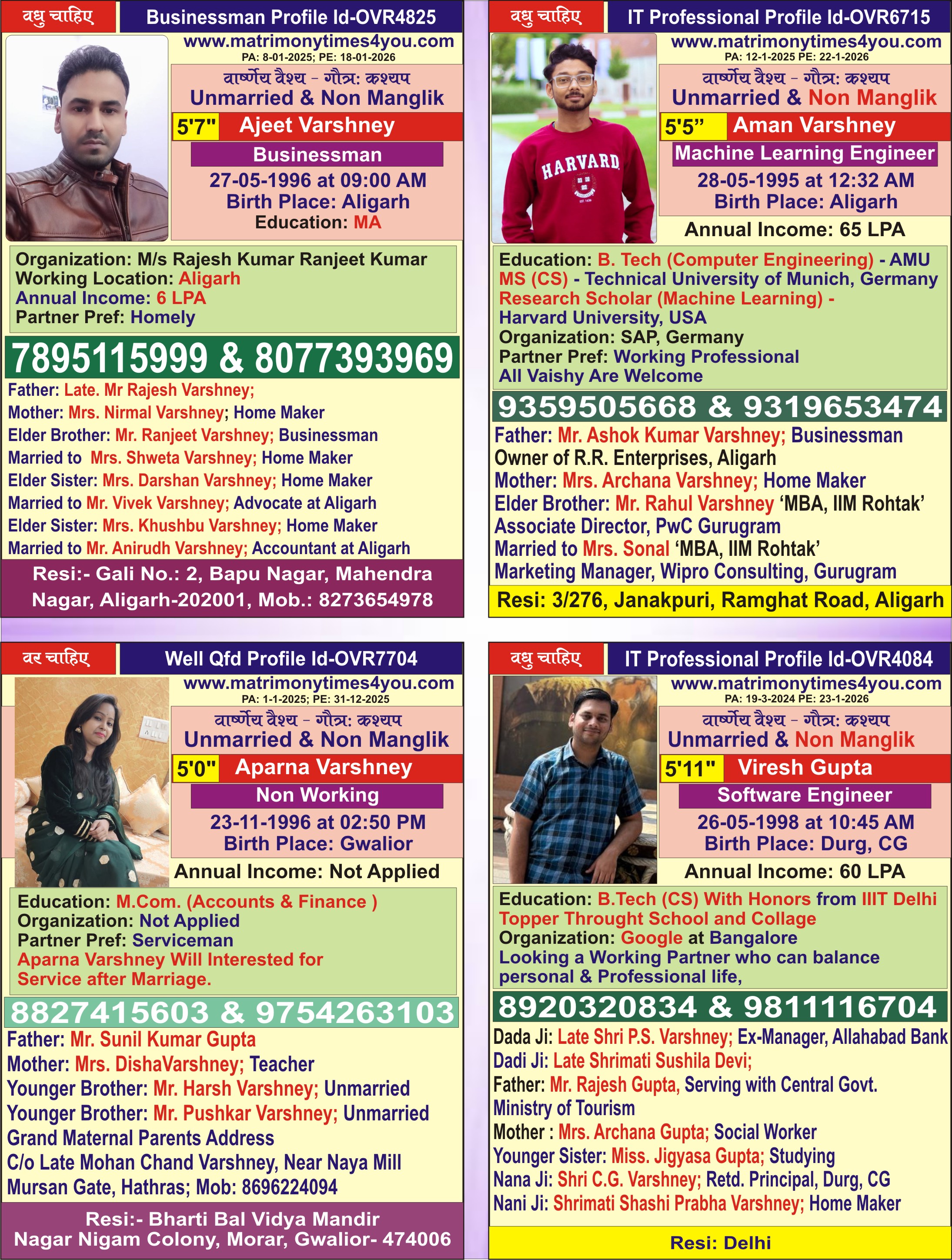 वार्ष्णेय वर-वधु परिचय स्मारिका February-2025
